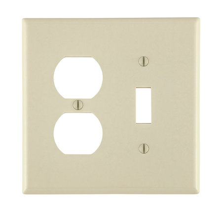 LEVITON Wallplates 2 Gang 1 Tgle 1 Dup Recep Wlplt Mw La 80505-T